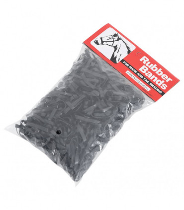 vidaXL Braiding Bands for Horse 500 pcs Black Silicone