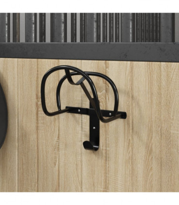 vidaXL Bridle Rack Wall Mounted Black Iron