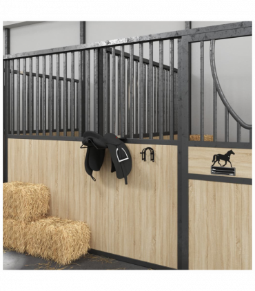 vidaXL Bridle Rack Wall Mounted Black Iron