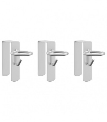 vidaXL Bucket Hooks 3 pcs Portable Silver Steel