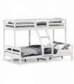 vidaXL Bunk Bed 80x200/120x200 cm White Solid Wood Pine