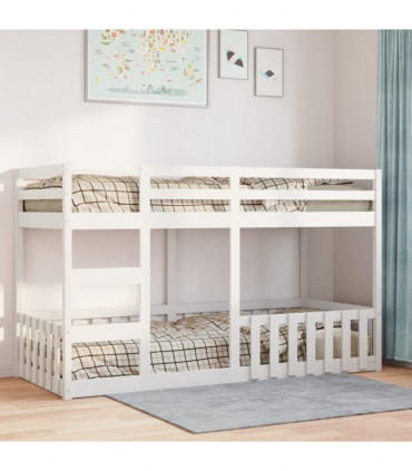 vidaXL Bunk Bed White 90x200 cm Solid Wood Pine