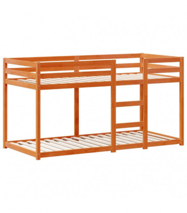 vidaXL Bunk Bed without Mattress Wax Brown 75x190 cm Small Single Solid Wood Pine
