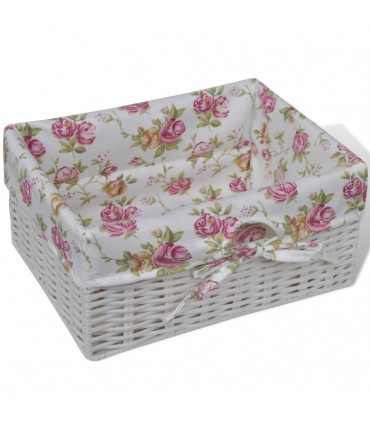 vidaXL Cabinet with 1 Drawer and 3 Baskets White Paulownia Wood