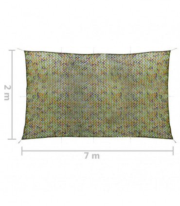 vidaXL Camouflage Net with Storage Bag 2x7 m Green