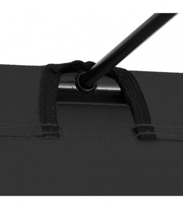 vidaXL Camping Bed 180x60x19 cm Oxford Fabric and Steel Black
