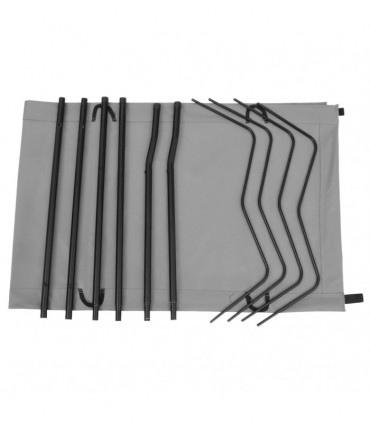 vidaXL Camping Bed 180x60x19 cm Oxford Fabric and Steel Grey