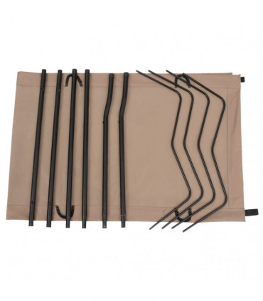 vidaXL Camping Bed 180x60x19 cm Oxford Fabric and Steel Taupe