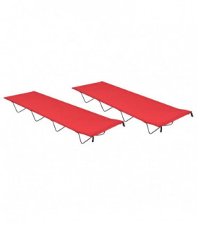 vidaXL Camping Beds 2 pcs 180x60x19 cm Oxford Fabric and Steel Red