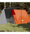 vidaXL Camping Tent 3-Person Grey and Orange Waterproof