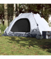 vidaXL Camping Tent 5-Person White Blackout Fabric Quick Release