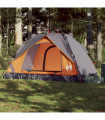 vidaXL Camping Tent Dome 2-Person Grey and Orange Quick Release