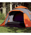 vidaXL Camping Tent Dome 3-Person Grey and Orange Quick Release