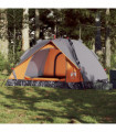 vidaXL Camping Tent Dome 3-Person Grey and Orange Quick Release