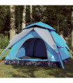 vidaXL Camping Tent Dome 4-Person Blue Quick Release