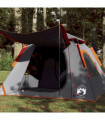 vidaXL Camping Tent Dome 4-Person Grey and Orange Quick Release