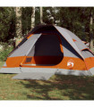 vidaXL Camping Tent Dome 4-Person Grey and Orange Waterproof