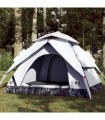 vidaXL Camping Tent Dome 4-Person White Blackout Fabric Quick Release