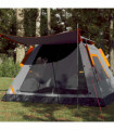 vidaXL Camping Tent Dome 5-Person Grey and Orange Quick Release