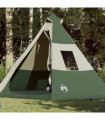 vidaXL Camping Tent Tipi 7-Person Green Waterproof