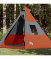 vidaXL Camping Tent Tipi 7-Person Orange Waterproof