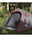 vidaXL Camping Tent Tunnel 3-Person Grey and Orange Waterproof