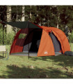 vidaXL Camping Tent Tunnel 4-Person Grey and Orange Waterproof
