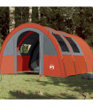 vidaXL Camping Tent Tunnel 4-Person Grey and Orange Waterproof