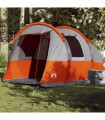 vidaXL Camping Tent Tunnel 4-Person Grey and Orange Waterproof