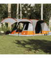vidaXL Camping Tent Tunnel 5-Person Grey and Orange Waterproof