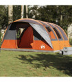 vidaXL Camping Tent Tunnel 5-Person Grey and Orange Waterproof