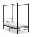 vidaXL Canopy Bed Frame Black Metal 100x200 cm