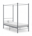 vidaXL Canopy Bed Frame Grey Metal 90x200 cm