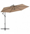 vidaXL Cantilever Umbrella with Aluminium Pole 300 cm Taupe