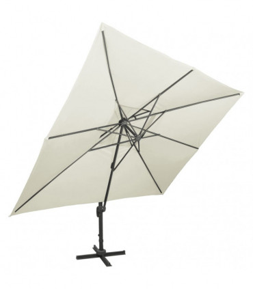 vidaXL Cantilever Umbrella with Double Top Sand 400x300 cm