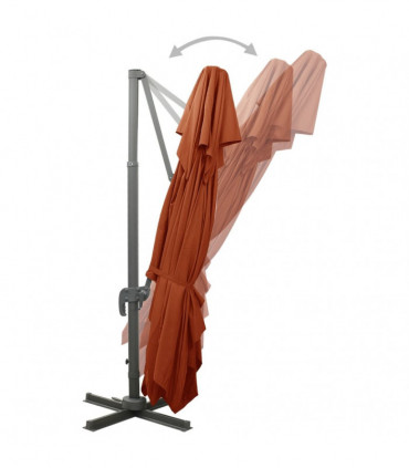 vidaXL Cantilever Umbrella with Double Top Terracotta 400x300 cm