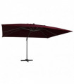 vidaXL Cantilever Umbrella with LED Lights Bordeaux Red 400x300 cm