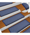 vidaXL Carpet Stair Treads 15 pcs 65x21x4 cm Blue
