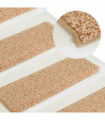 vidaXL Carpet Stair Treads 15 pcs 65x21x4 cm Gold
