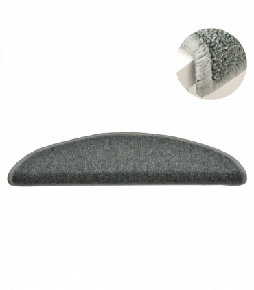 vidaXL Carpet Stair Treads 15 pcs Dark Green 56x17x3 cm