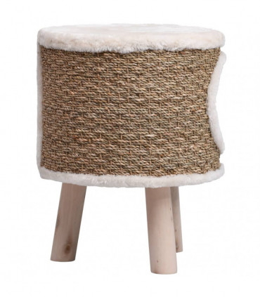 vidaXL Cat House with Wooden Legs 41 cm Seagrass