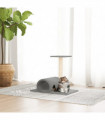 vidaXL Cat Scratching Post with Tunnel Light Grey 60x34.5x50 cm