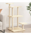 vidaXL Cat Scratching Posts with Platforms Cream 98.5 cm