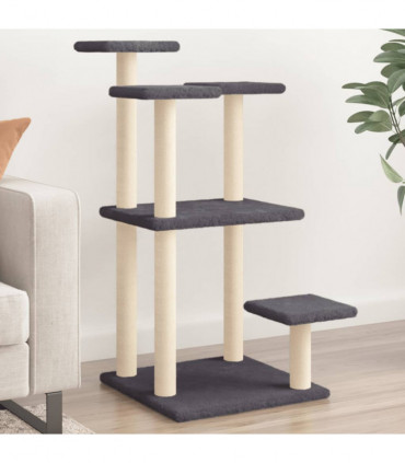 vidaXL Cat Scratching Posts with Platforms Dark Grey 98.5 cm