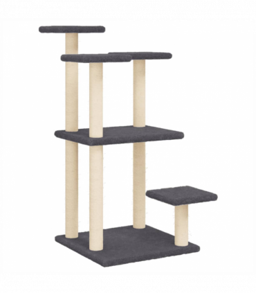 vidaXL Cat Scratching Posts with Platforms Dark Grey 98.5 cm