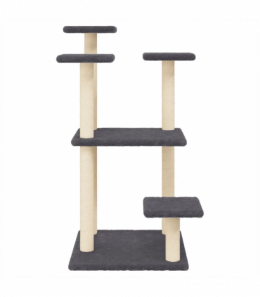 vidaXL Cat Scratching Posts with Platforms Dark Grey 98.5 cm