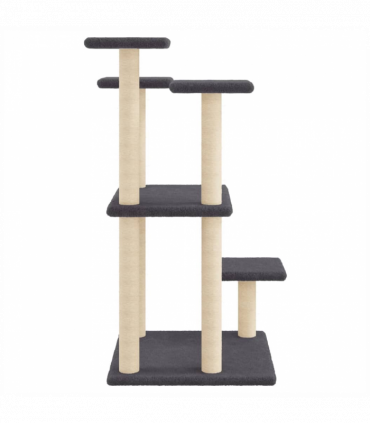 vidaXL Cat Scratching Posts with Platforms Dark Grey 98.5 cm