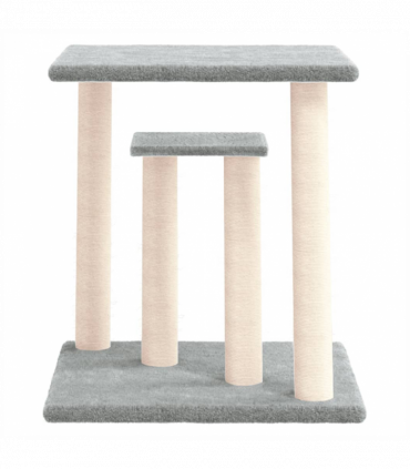 vidaXL Cat Scratching Posts with Platforms Light Grey 50 cm