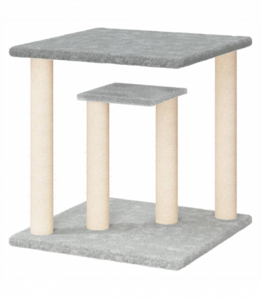 vidaXL Cat Scratching Posts with Platforms Light Grey 50 cm