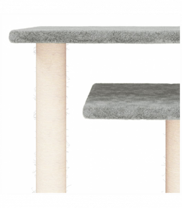 vidaXL Cat Scratching Posts with Platforms Light Grey 62.5 cm